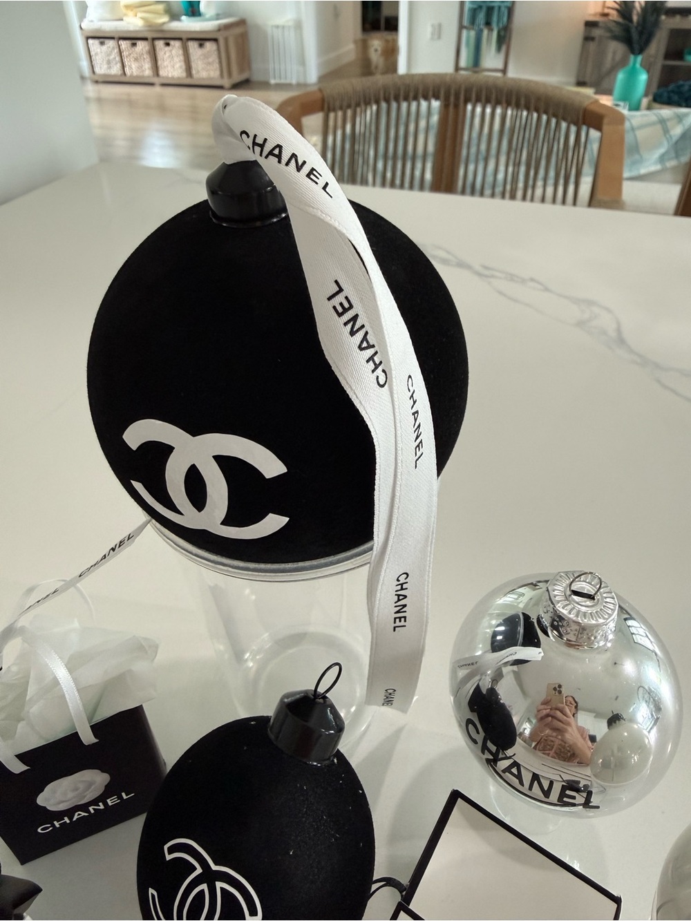 CHANEL Black and White Logo Ornament Collection - Picture 6 of 16